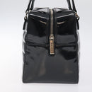 CHANEL Choco Bar Hand Bag Enamel Black Silver CC Auth 127910-4
