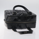 CHANEL Choco Bar Hand Bag Enamel Black Silver CC Auth 127910-6