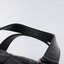 CHANEL Choco Bar Hand Bag Enamel Black Silver CC Auth 127910-8