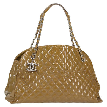 CHANEL Mademoiselle Bowling Chain Shoulder Bag Enamel Khaki CC Auth 127911V