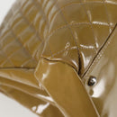 CHANEL Mademoiselle Bowling Chain Shoulder Bag Enamel Khaki CC Auth 127911V-15