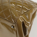 CHANEL Mademoiselle Bowling Chain Shoulder Bag Enamel Khaki CC Auth 127911V-16