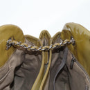 CHANEL Mademoiselle Bowling Chain Shoulder Bag Enamel Khaki CC Auth 127911V-19