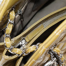 CHANEL Mademoiselle Bowling Chain Shoulder Bag Enamel Khaki CC Auth 127911V-21