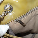 CHANEL Mademoiselle Bowling Chain Shoulder Bag Enamel Khaki CC Auth 127911V-23