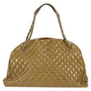 CHANEL Mademoiselle Bowling Chain Shoulder Bag Enamel Khaki CC Auth 127911V-2