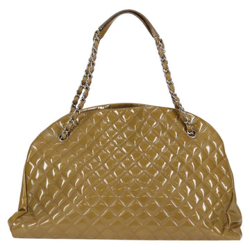 CHANEL Mademoiselle Bowling Chain Shoulder Bag Enamel Khaki CC Auth 127911V - 0
