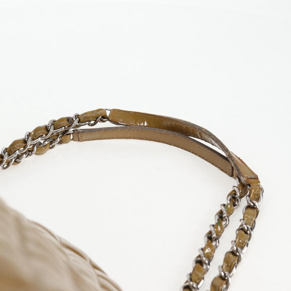 CHANEL Mademoiselle Bowling Chain Shoulder Bag Enamel Khaki CC Auth 127911V