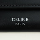 CELINE Chain Wallet Leather Silver Black 10C633-38SI Auth 127916-14