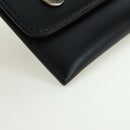 CELINE Chain Wallet Leather Silver Black 10C633-38SI Auth 127916-8
