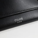 CELINE Chain Wallet Leather Silver Black 10C633-38SI Auth 127916M-17