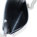 CELINE Chain Wallet Leather Silver Black 10C633-38SI Auth 127916M-10