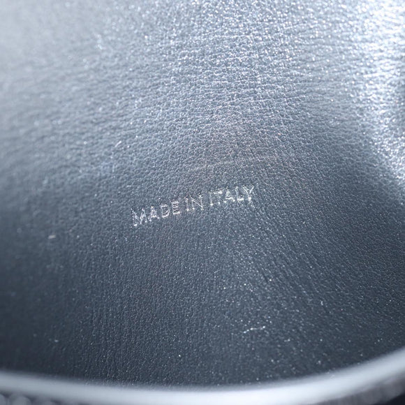 CELINE Chain Wallet Leather Silver Black 10C633-38SI Auth 127916M