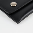 CELINE Chain Wallet Leather Silver Black 10C633-38SI Auth 127916M-14