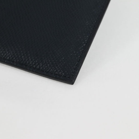 CELINE Clutch Bag Leather Navy Silver 10B593-070 Auth 127920M