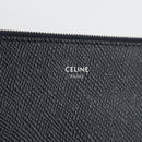 CELINE Clutch Bag Leather Navy Silver 10B593-070 Auth 127920M-8
