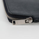 CELINE Clutch Bag Leather Navy Silver 10B593-070 Auth 127920M-9