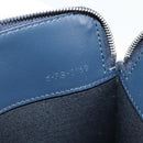 CELINE Clutch Bag Leather Navy Silver 10B593-070 Auth 127920M-11