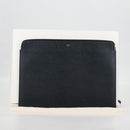 CELINE Clutch Bag Leather Navy Silver 10B593-070 Auth 127920M-12
