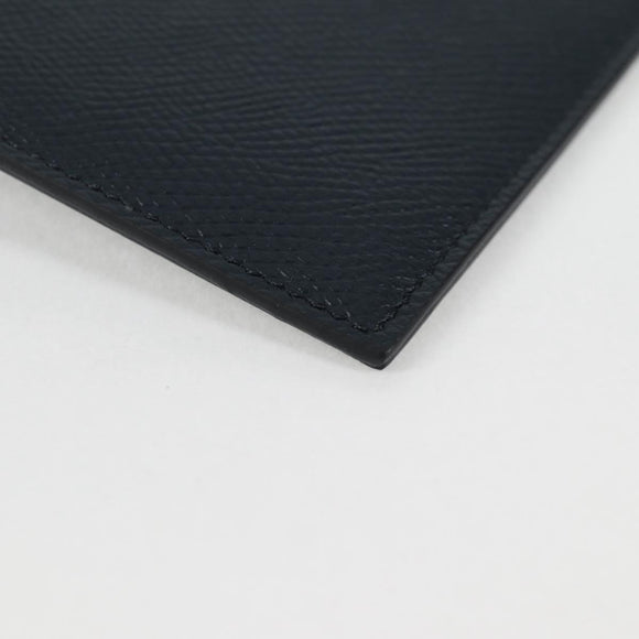 CELINE Clutch Bag Leather Navy Silver 10B593-070 Auth 127920M