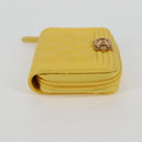 CHANEL Coin Purse Caviar Skin Gold Yellow CC Auth 127923M-5