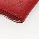GUCCI GG Canvas Guccissima Coin Purse Leather Red 255452 Auth 127950V-15