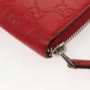 GUCCI GG Canvas Guccissima Coin Purse Leather Red 255452 Auth 127950V-16