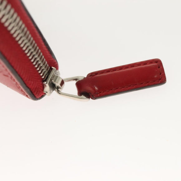 GUCCI GG Canvas Guccissima Coin Purse Leather Red 255452 Auth 127950V