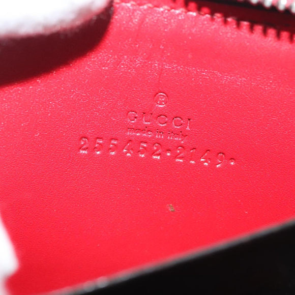 GUCCI GG Canvas Guccissima Coin Purse Leather Red 255452 Auth 127950V