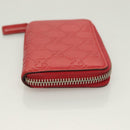 GUCCI GG Canvas Guccissima Coin Purse Leather Red 255452 Auth 127950V-3