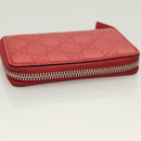 GUCCI GG Canvas Guccissima Coin Purse Leather Red 255452 Auth 127950V-5