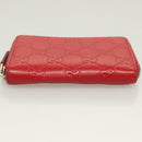 GUCCI GG Canvas Guccissima Coin Purse Leather Red 255452 Auth 127950V-6