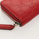 GUCCI GG Canvas Guccissima Coin Purse Leather Red 255452 Auth 127950V-7