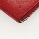GUCCI GG Canvas Guccissima Coin Purse Leather Red 255452 Auth 127950V-14
