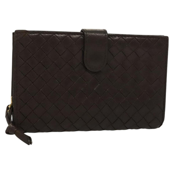BOTTEGA VENETA INTRECCIATO Wallet Leather Brown 121060 Auth 127951