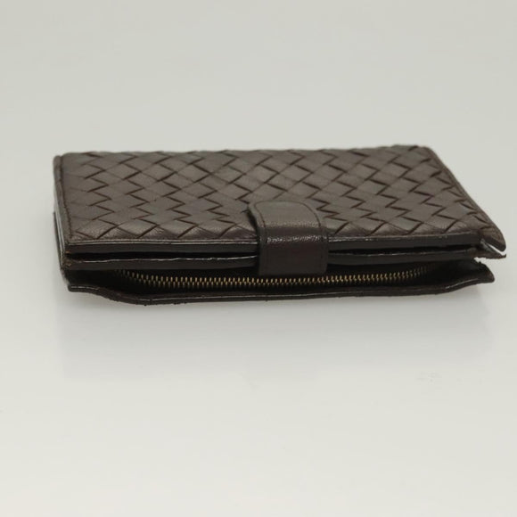 BOTTEGA VENETA INTRECCIATO Wallet Leather Brown 121060 Auth 127951