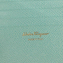Salvatore Ferragamo Wallet Leather Turquoise Blue Gold Auth 127952V-18