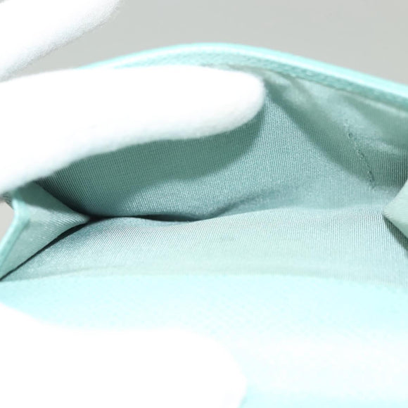 Salvatore Ferragamo Wallet Leather Turquoise Blue Gold Auth 127952V