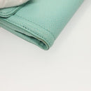 Salvatore Ferragamo Wallet Leather Turquoise Blue Gold Auth 127952V-7