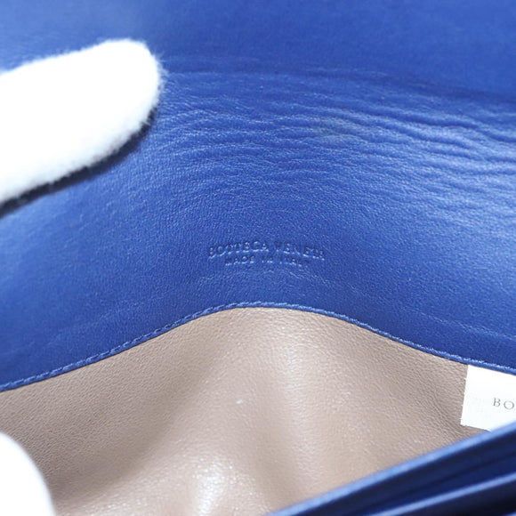 BOTTEGA VENETA INTRECCIATO Long Wallet Leather Blue Auth 127953V