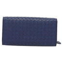 BOTTEGA VENETA INTRECCIATO Long Wallet Leather Blue Auth 127953V-2