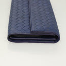 BOTTEGA VENETA INTRECCIATO Long Wallet Leather Blue Auth 127953V-3