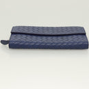 BOTTEGA VENETA INTRECCIATO Long Wallet Leather Blue Auth 127953V-6
