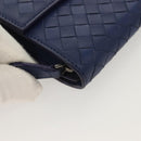 BOTTEGA VENETA INTRECCIATO Long Wallet Leather Blue Auth 127953V-7