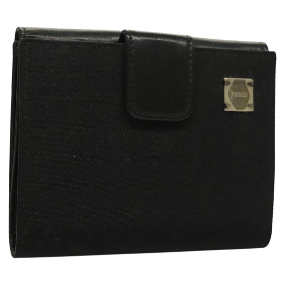 FENDI Wallet Canvas Black Auth 127954V