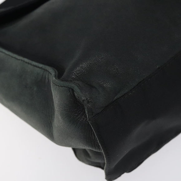 PRADA Shoulder Bag Nylon Leather Black Auth 127955