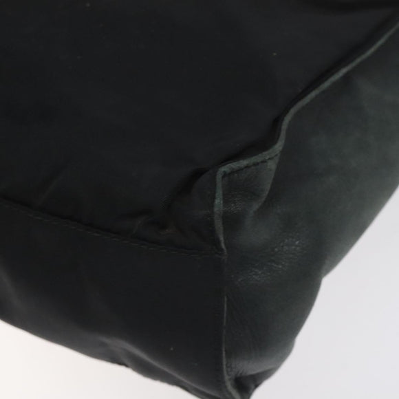 PRADA Shoulder Bag Nylon Leather Black Auth 127955