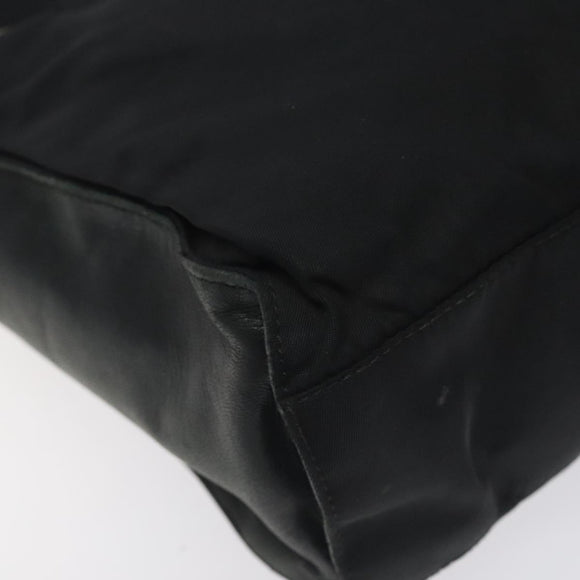PRADA Shoulder Bag Nylon Leather Black Auth 127955