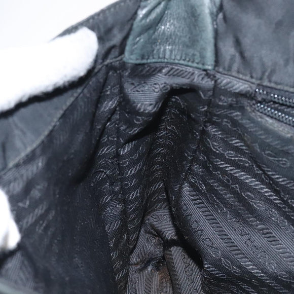 PRADA Shoulder Bag Nylon Leather Black Auth 127955