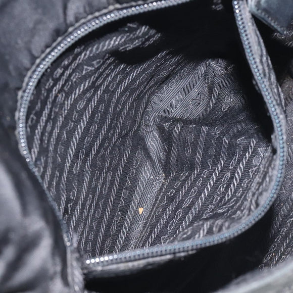 PRADA Shoulder Bag Nylon Leather Black Auth 127955